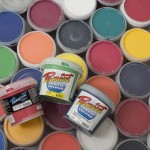 collection of multicoloured paint pots